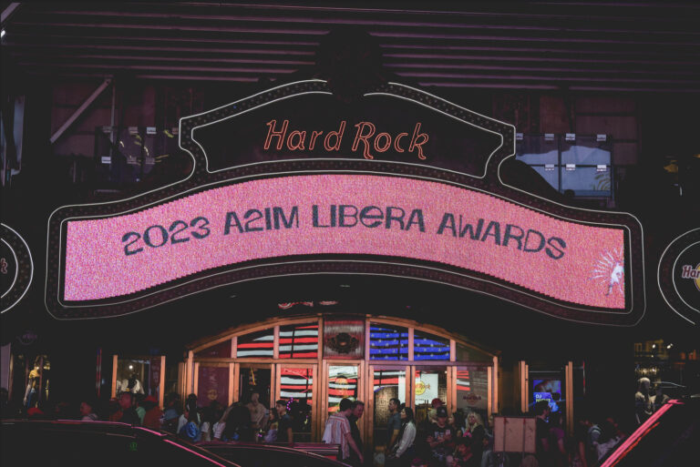 Libera awards marquee on Hard Rock Cafe times qsquare