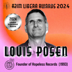 a 2 i m libera awards 2024 lifetime achievement honoree Louis Posen founder of Hopeless Records 1993