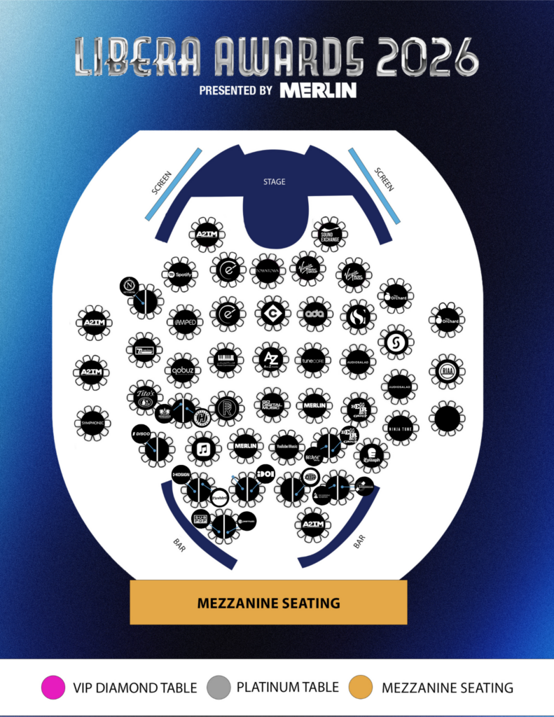 Libera Awards 2026 Seating Chart